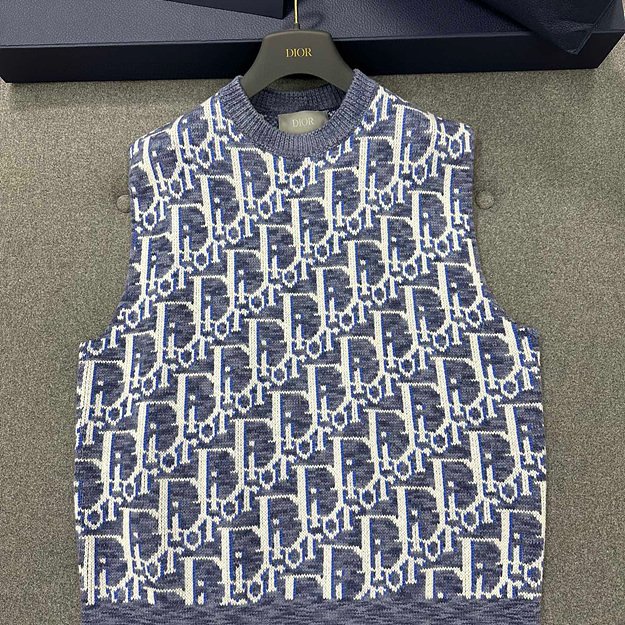 디올 오블리크 자카드 니트 민소매