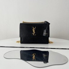 생로랑 크로커다일 엠보 미디엄 선셋백 442906