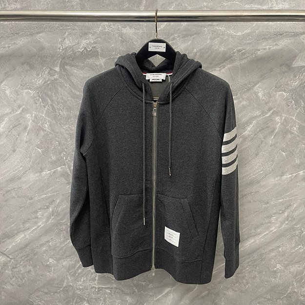 톰브라운 베이직 집업 후드