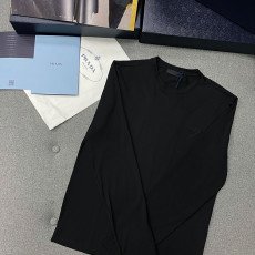 프라다 면 스판 자수 긴팔티